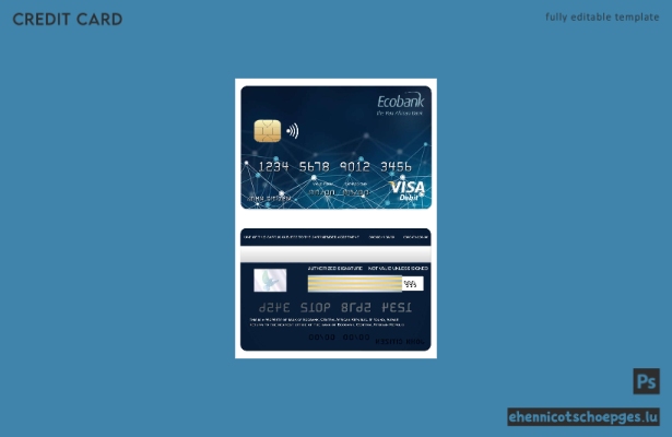 Zentralafrikanische Republik Ecobank Bank Visa-Kartenbeispiel-Vorschau